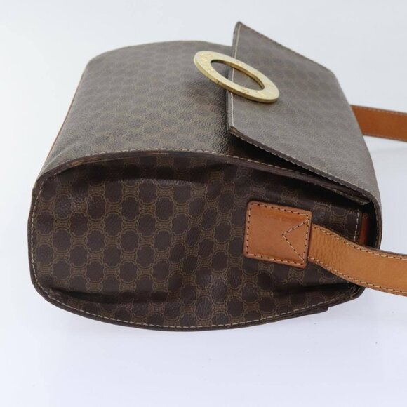 CELINE Macadam Canvas Shoulder Bag PVC Leather Brown Auth 89824 - Picture 5 of 16